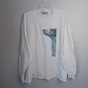 Dog Men's Shirt Long Sleeve Size 3XL Color White